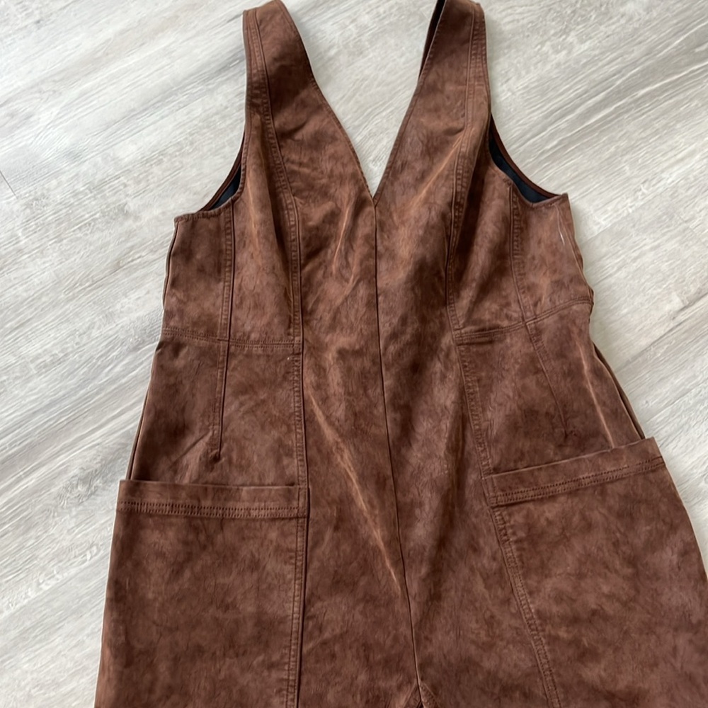 We The Free People Nico Faux Suede One Piece Jumpsuit Romper Womens Med NWOT - Picture 4 of 14